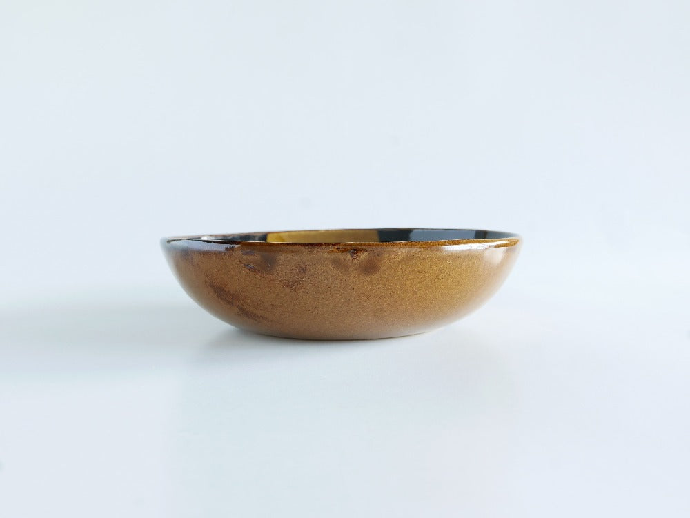 【作家もの】陶芦澤｜スリップウェア　飴釉　丸深鉢