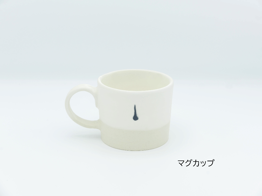 【作家もの】陶芦澤｜スリップウェア　白マット コーヒーカップ / マグカップ