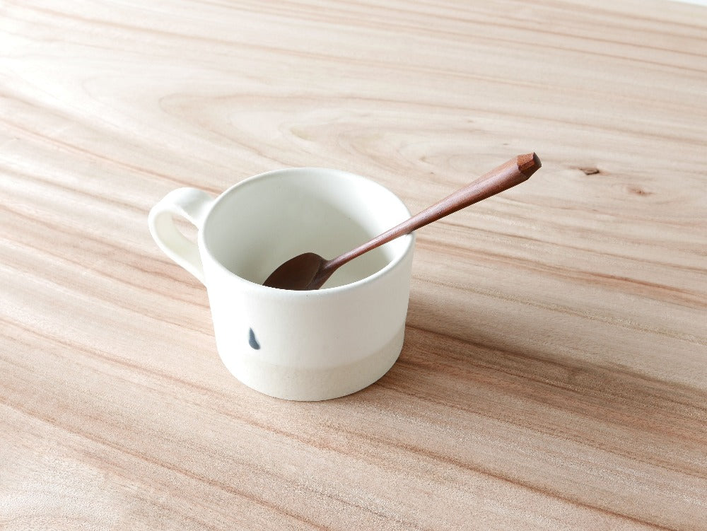 【作家もの】陶芦澤｜スリップウェア　白マット コーヒーカップ / マグカップ