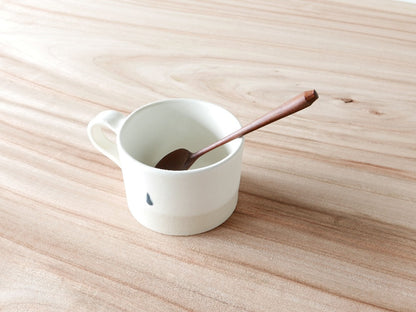 【作家もの】陶芦澤｜スリップウェア　白マット コーヒーカップ / マグカップ