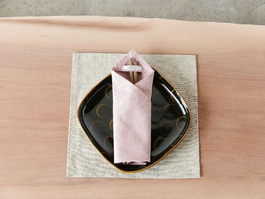 【作家もの】陶芦澤｜スリップウェア　飴釉　角皿　L