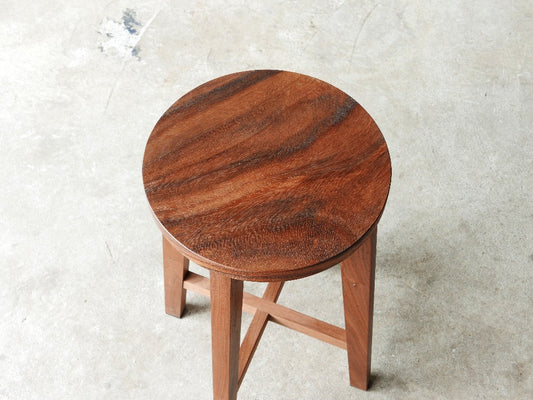 MUKU ten. mini｜「ハシキレ」丸スツール　H60cm　モンキーポッド一枚板〈F〉