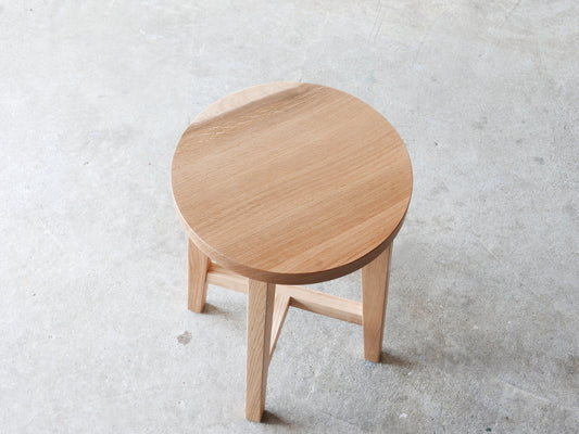MUKU ten. mini｜「ハシキレ」丸スツール　H44cm　ホワイトオーク一枚板＜A＞