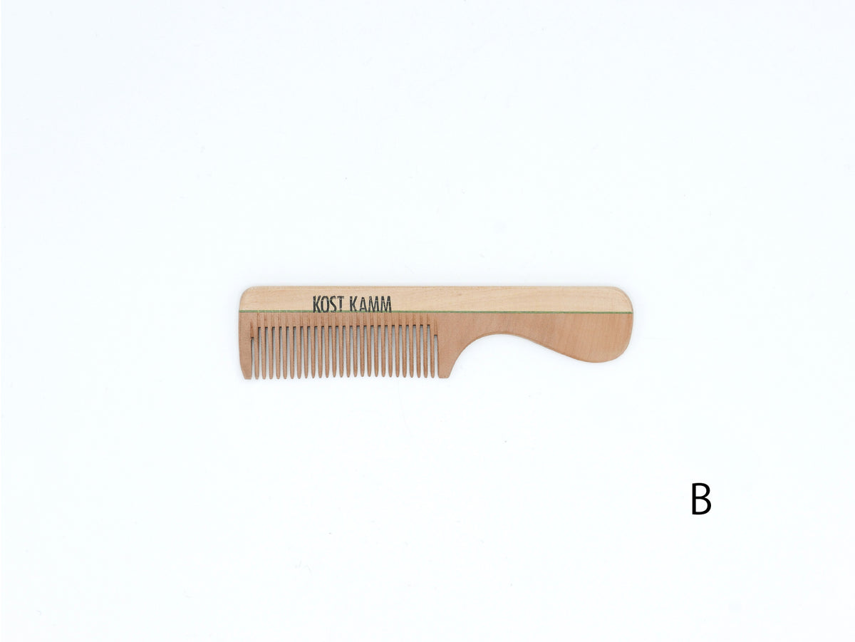 KOST KAMM｜Beard comb with handle　12cm / wide　No.215　天然木　ヘアコーム