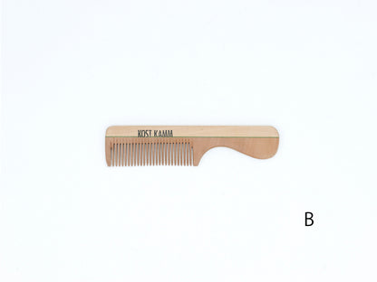 KOST KAMM｜Beard comb with handle　12cm / wide　No.215　天然木　ヘアコーム