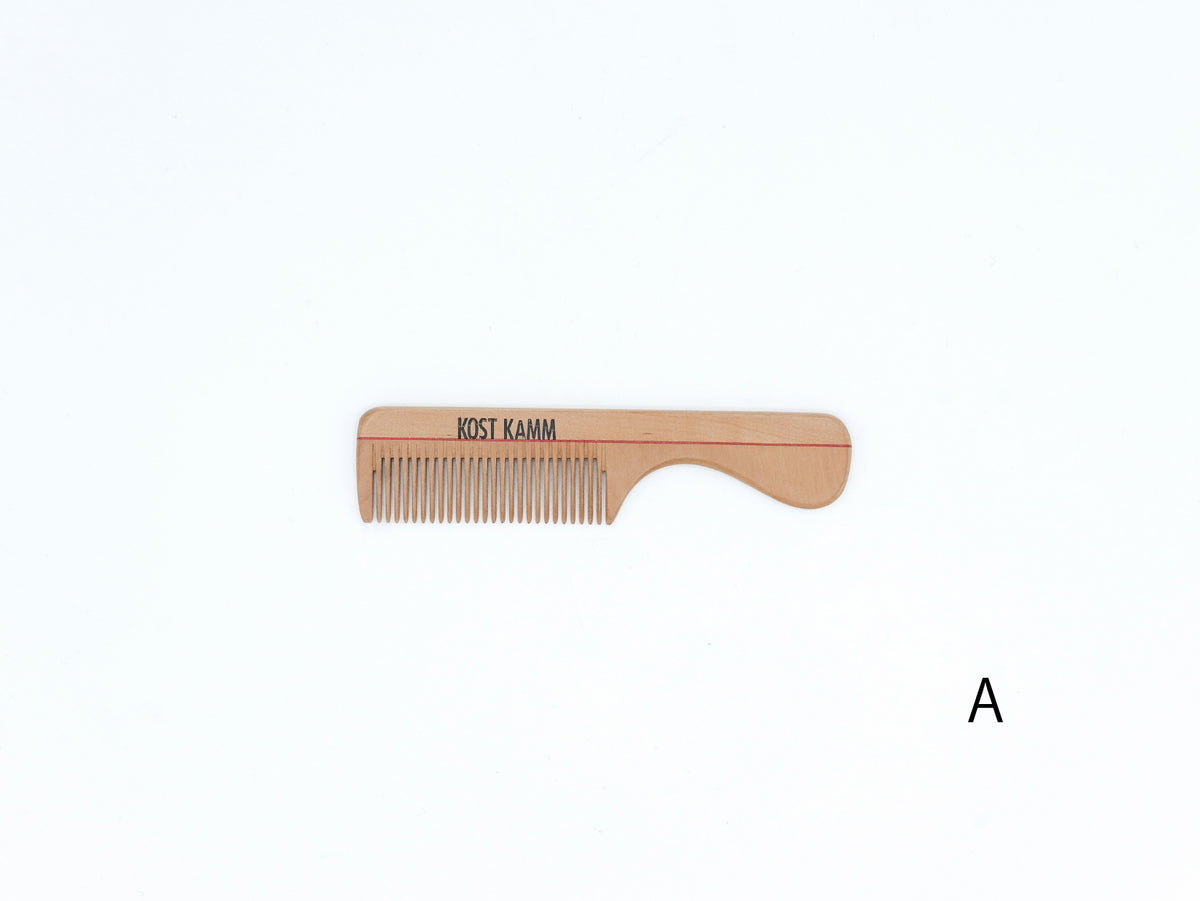 KOST KAMM｜Beard comb with handle　12cm / wide　No.215　天然木　ヘアコーム