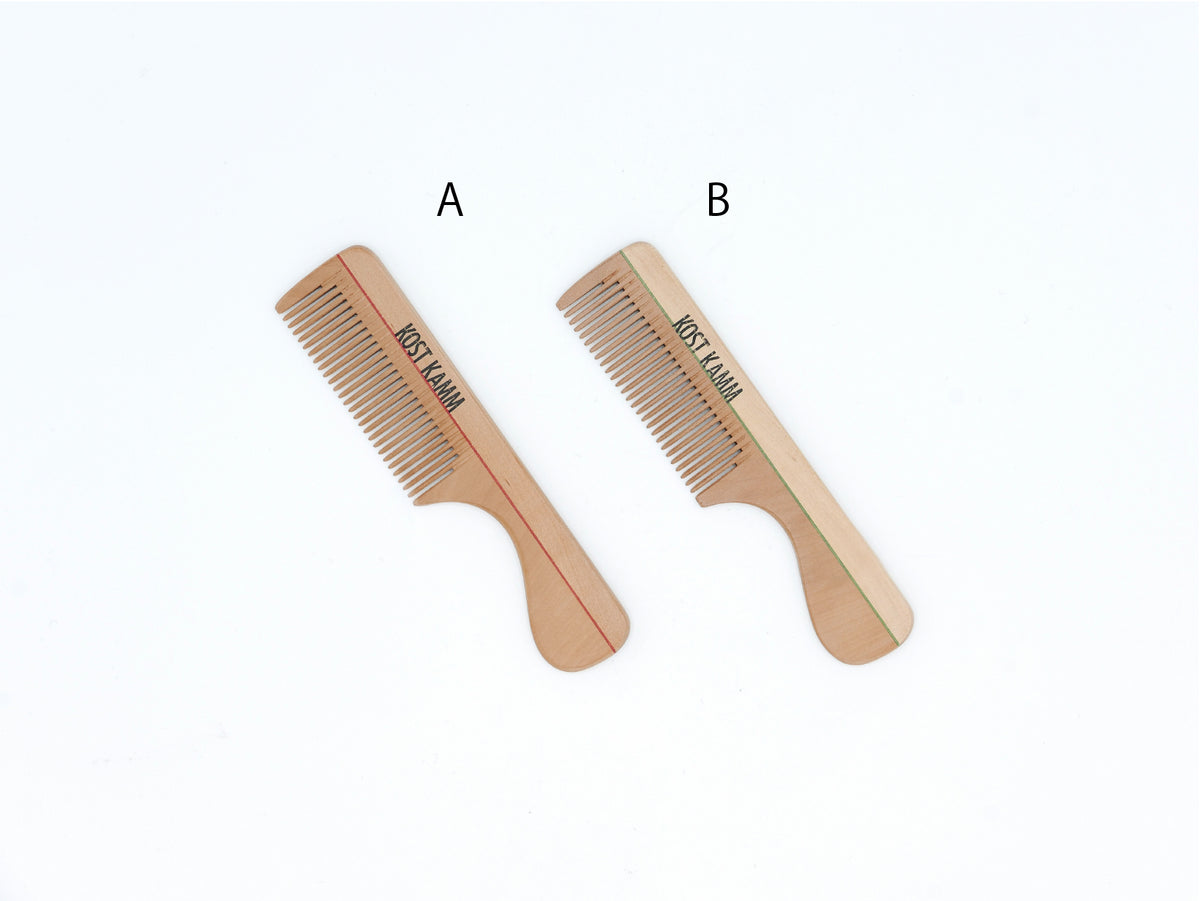 KOST KAMM｜Beard comb with handle　12cm / wide　No.215　天然木　ヘアコーム